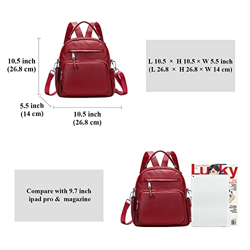 ALTOSY Genuine Leather Backpack for Women Small Convertible Backpack Purse Ladies Shoulder Bag 4 in 1 to Carry - Image 5