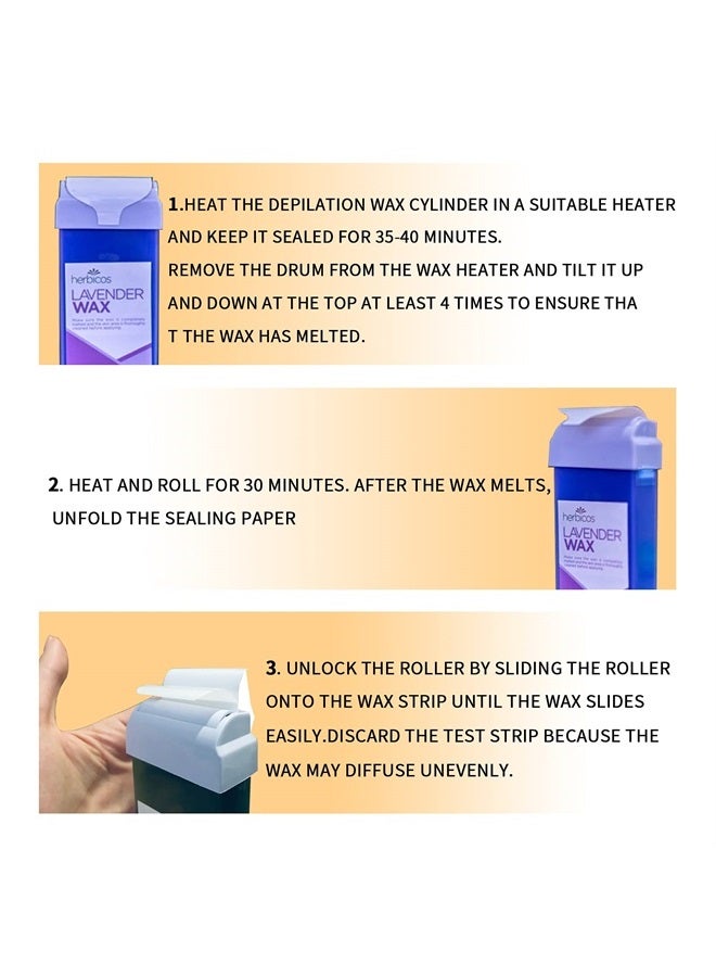 Huini 100g X 2 Roll-on Depilatory Wax Cartridge Sensitive Skin Waxing Hair Removal Salon Spa Home Use (Aloe) - Image 2