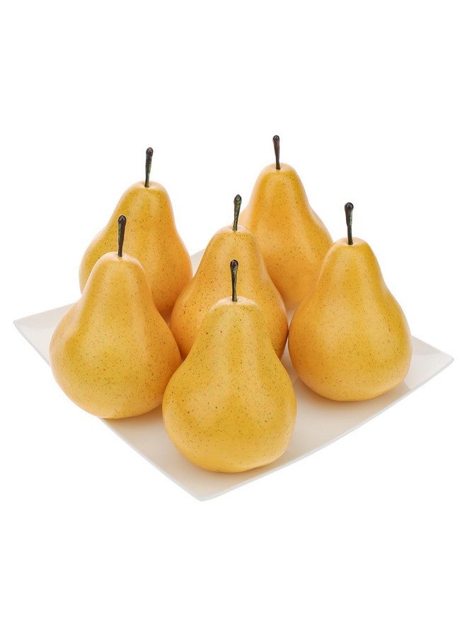 Gresorth 6pcs Artificial Pear Decoration Fake Fruit Lifelike Simulation Food Home Party Kitchen Photography Props - Image 1