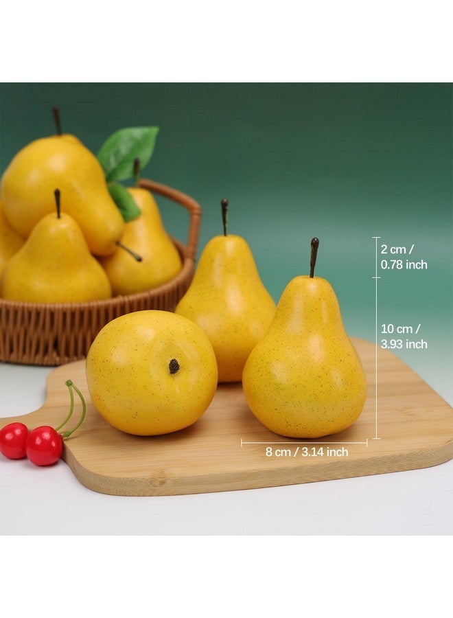 Gresorth 6pcs Artificial Pear Decoration Fake Fruit Lifelike Simulation Food Home Party Kitchen Photography Props - Image 2