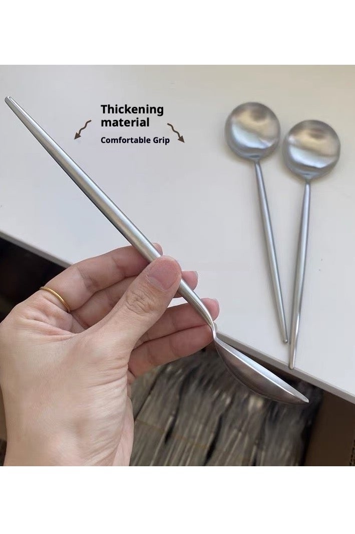 24-Piece Stainless Steel Cutlery Set for 6, Premium Mirror Polished - Complete Knife/Fork/Spoon in Luxury Gift Box, Ideal for Arabic Hospitality, Wedding & Eid (Dishwasher Safe) - Image 2