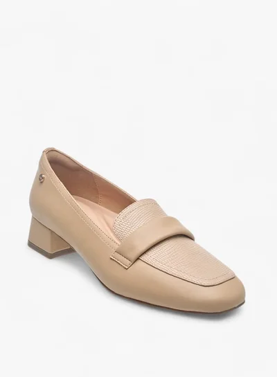 Celeste Womens Textured Slip-On Loafers With Block Heels