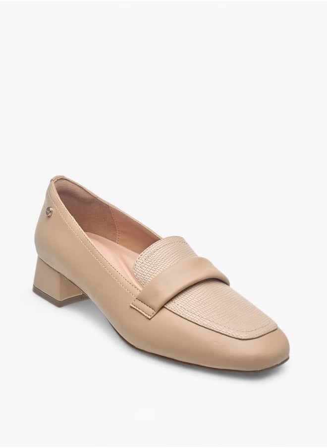 Celeste Womens Textured Slip-On Loafers With Block Heels  - Image 1