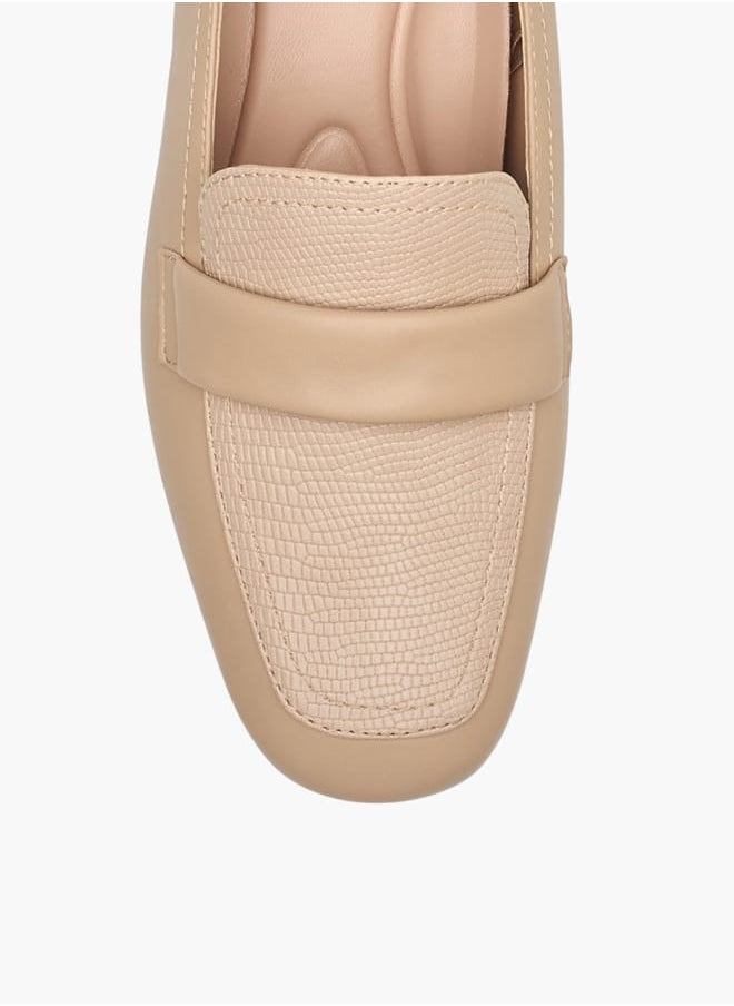 Celeste Womens Textured Slip-On Loafers With Block Heels  - Image 4