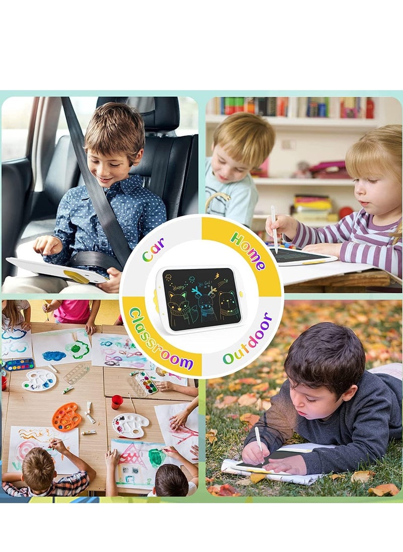 آينول - لوح كتابة LCD ملون للأطفال مقاس 10 بوصات، ألعاب تعليمية للأطفال الصغار هدية للبنات والأولاد من سن 3 و4 و5 و6 و7 سنوات، لوحة رسم إلكترونية (أبيض) - Image 1