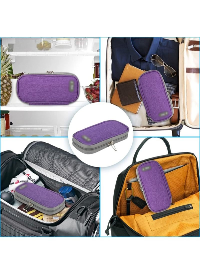 Insulin Cooler Travel Case with 2 Ice Packs - Diabetes Bags Cooler Travel Case for Diabetic Organize Supplies Insulated Cooling Bag