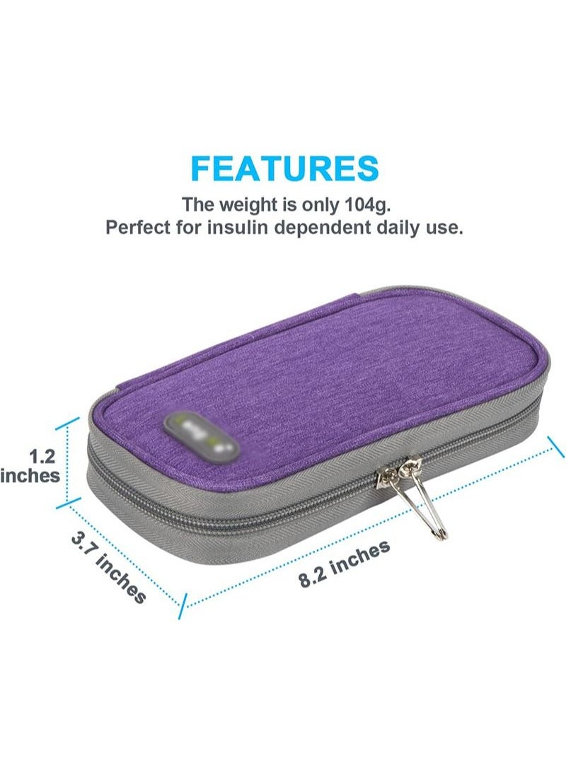 Insulin Cooler Travel Case with 2 Ice Packs - Diabetes Bags Cooler Travel Case for Diabetic Organize Supplies Insulated Cooling Bag