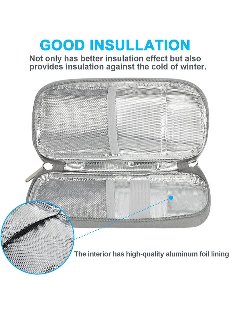 Insulin Cooler Travel Case with 2 Ice Packs - Diabetes Bags Cooler Travel Case for Diabetic Organize Supplies Insulated Cooling Bag