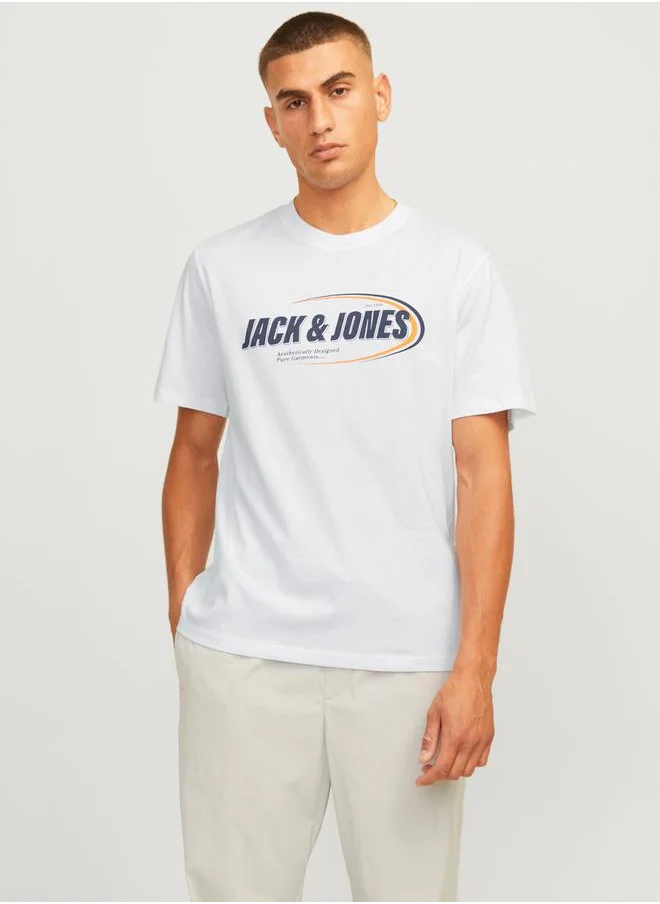 JACK & JONES Logo Print Crew Neck T-Shirt