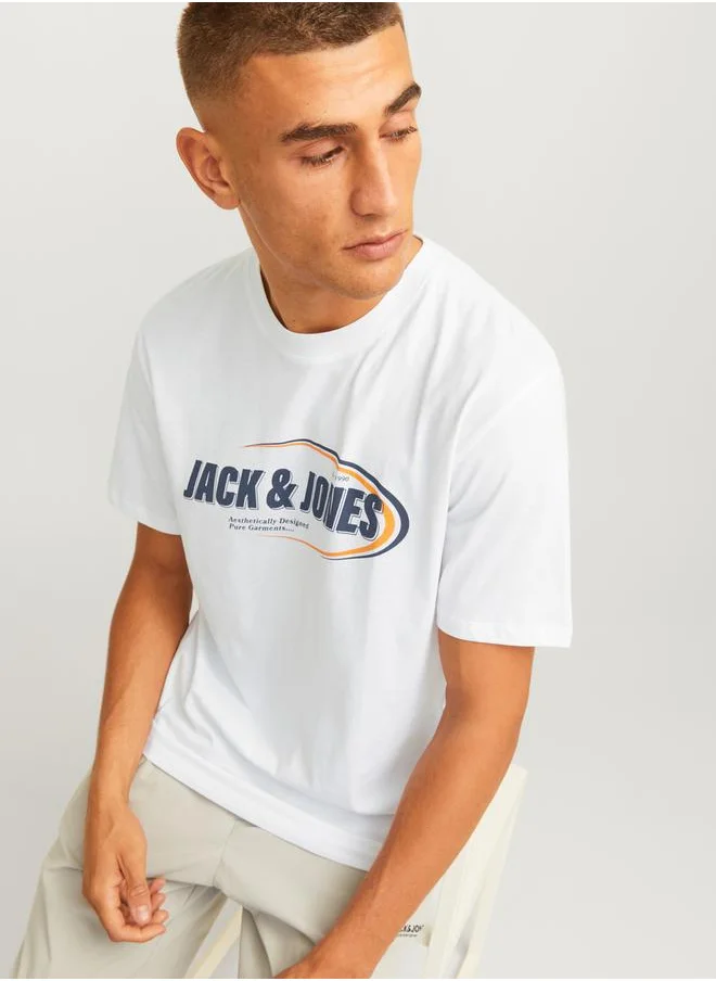 JACK & JONES Logo Print Crew Neck T-Shirt