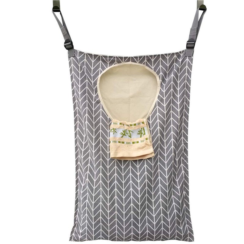 Amlrt HDHYK Adjustable Door-Hanging Laundry Hamper with Stainless Steel Hooks - Image 1