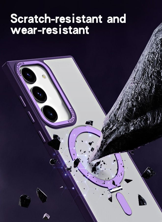 جرويك جراب مغناطيسي لهاتف Samsung Galaxy S23 Plus مقاس 6.6 بوصة، متعدد الاستخدامات غير مرئي متوافق مع Magsafe، غطاء هاتف نحيف واقٍ مقاوم للصدمات، حامل من السقوط، أرجواني شفاف - Image 2