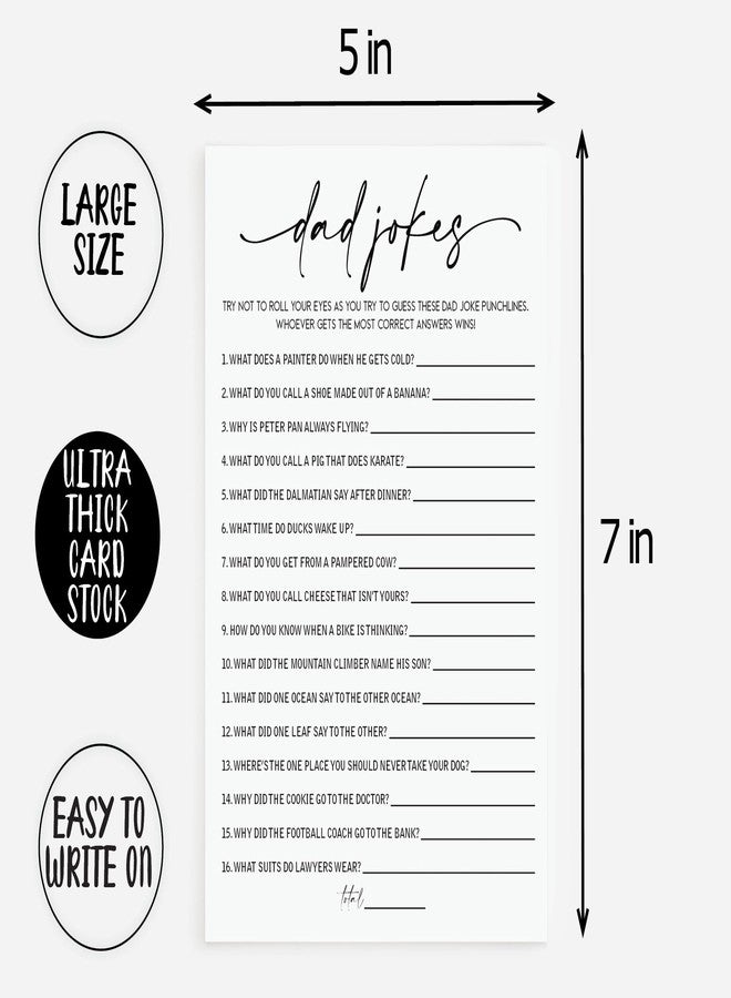 All-Ewired-Up 50 Baby Shower Dad Jokes Game (50-Cards) Fun Baby Shower Game Activity, Gender Neutral Boy or Girl, Co-Ed, Minimalist - Image 4
