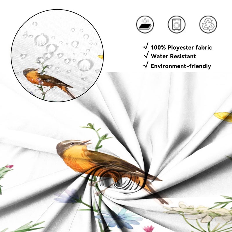 AWERT AWERT Small Half Size Stall Shower Curtain with 6 Hooks Shower Stall Curtain 36 x 72 Funny Bird 36 inch Shower Curtain for Bathroom/RV and Camper (Bird) - Image 4