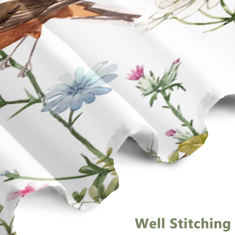 AWERT AWERT Small Half Size Stall Shower Curtain with 6 Hooks Shower Stall Curtain 36 x 72 Funny Bird 36 inch Shower Curtain for Bathroom/RV and Camper (Bird) - Image 5