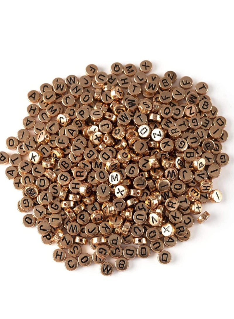Rose Golden Round Acrylic Letter Beads Alphabet for Jewelry Making Bracelets Necklaces Key Chains 600Pcs 7x4mm - Image 3