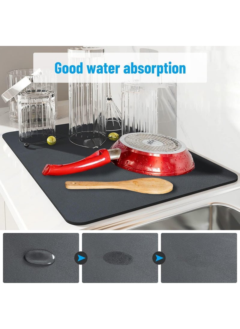 STOLENBAND - New Dish Drying mat for Kitchen Water Absorbent mat Drying mat for Kitchen Utensils Large Dry mat for Kitchen Utensils Drying mat Water Absorbent mats for Kitchen Items (40X60) - Image 1