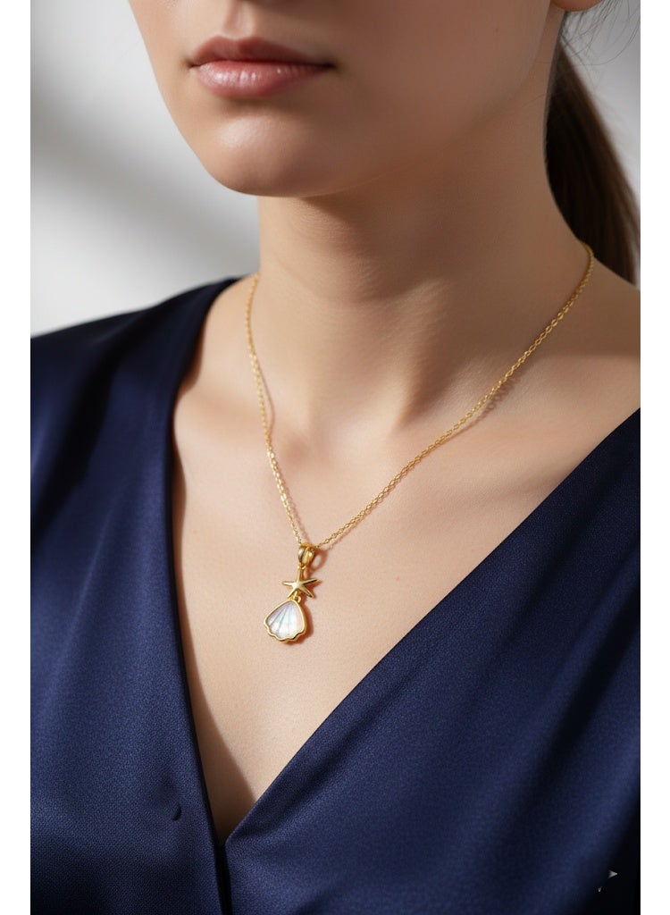 فلافي عقد نسائي بدلاية على شكل صدفة ونجمة بحر – لمسة راقية - Image 1