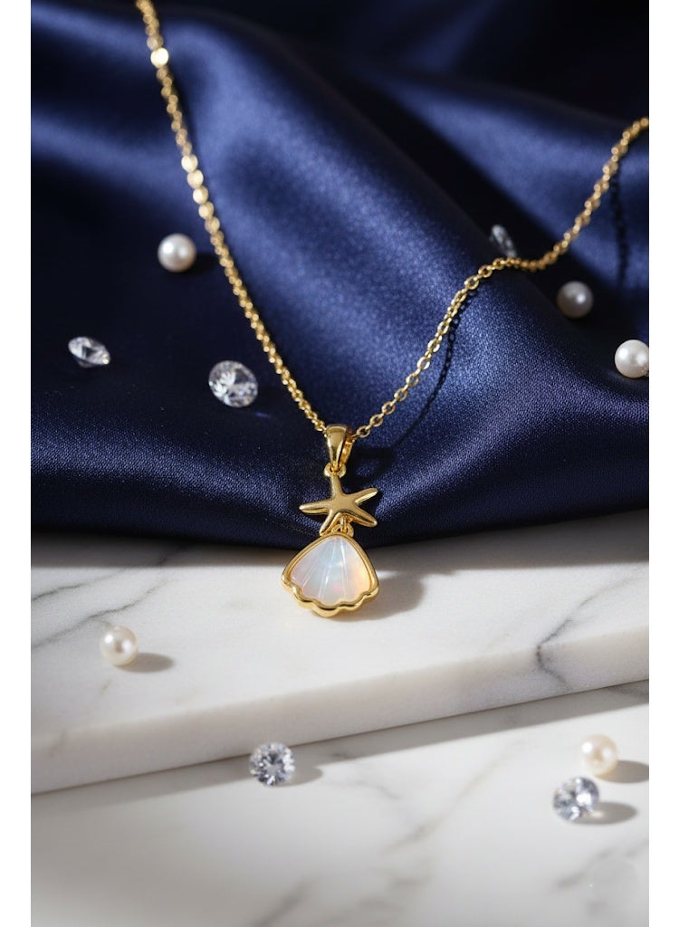 فلافي عقد نسائي بدلاية على شكل صدفة ونجمة بحر – لمسة راقية - Image 2