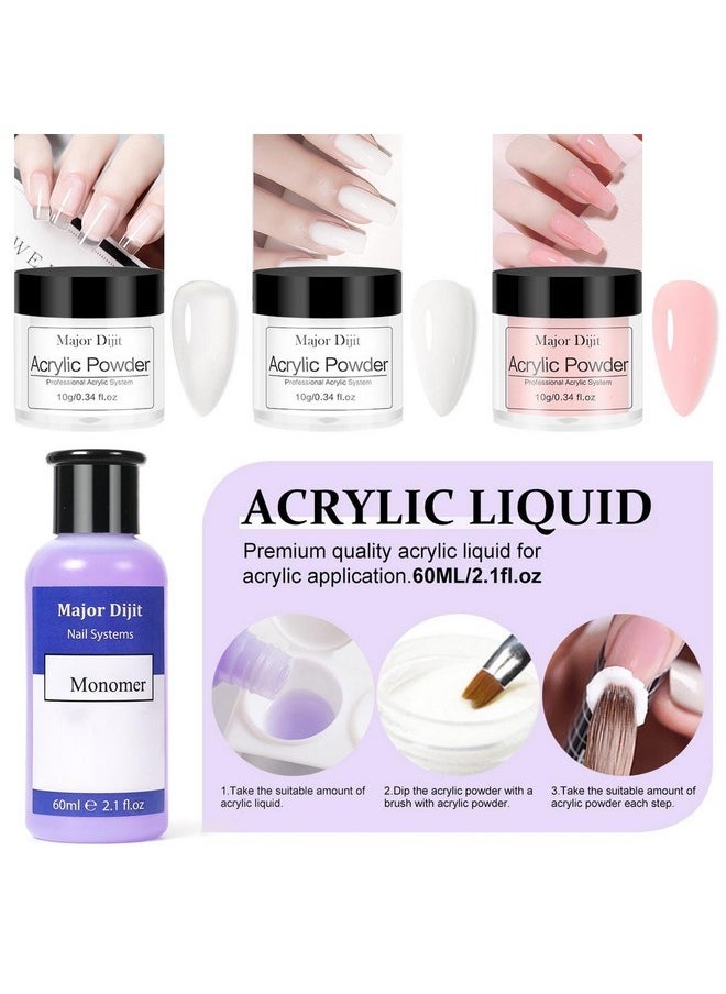 MAJOR DIJIT Acrylic Nail Kit-Starter Nails Kit Acrylic Set Acrylic Powder & Liquid With Nail Drill U V Light Professional Acrylic With Everything For Beginners Acrylic Nail Set (Clear/White/Nude)  - Image 5