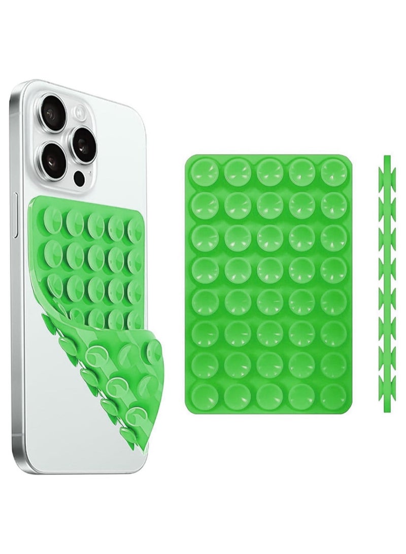 Silicone Suction Phone Case Mount, Non Slip Sticky Phone Grip for Cellphone for Strong Grip Holder for Selfies and Videos (green)