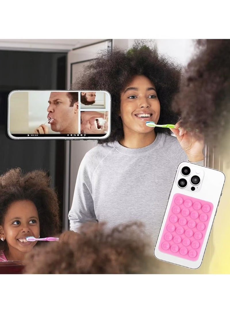 Silicone Suction Phone Case Mount, Non Slip Sticky Phone Grip for Cellphone for Strong Grip Holder for Selfies and Videos (green)