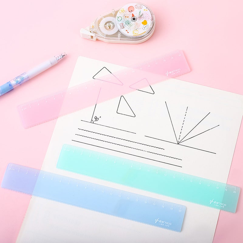 Small Frog Macaron Ruler 15 18 20Cm Cute Ruler Student Stationery Primary School Grade One Ruler - Image 3