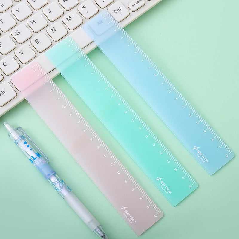 Small Frog Macaron Ruler 15 18 20Cm Cute Ruler Student Stationery Primary School Grade One Ruler - Image 4