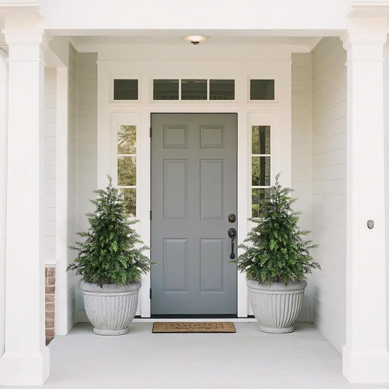 YXZZWL 3FT Real Touch Cedar Topiary Trees for Front Porch Decor, Artificial Shrubs Faux Plants Potted UV Resistant Fake Greenery for Outdoor Indoor Door Garden Farmhouse Home Decoration (Set of 2) - Image 3
