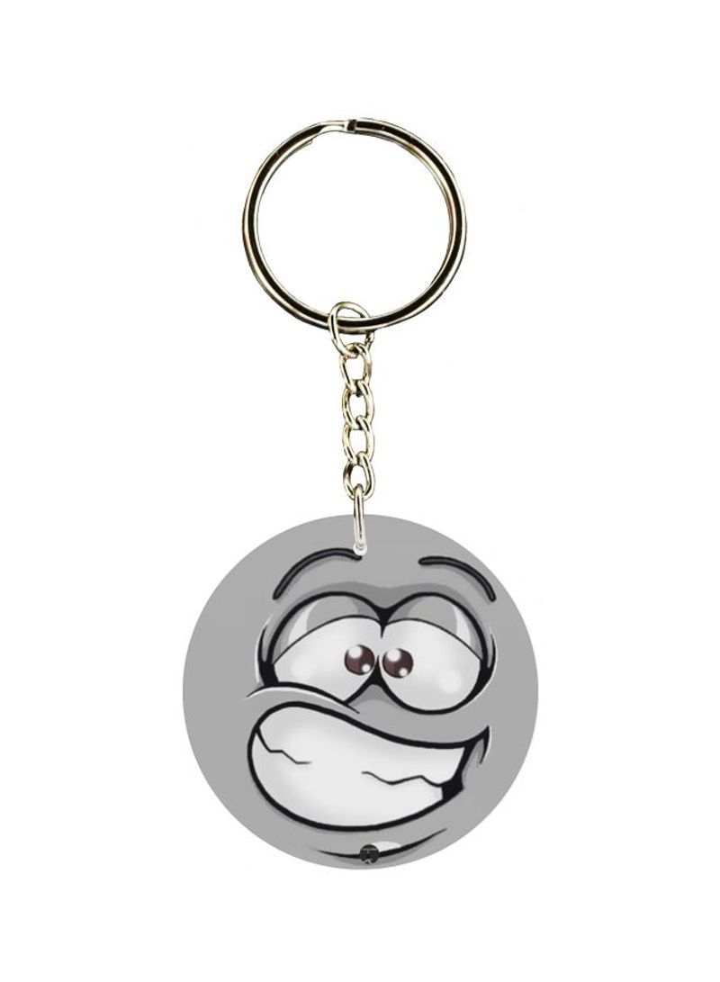 RKN Double Sided Cartoon Face Printed Keychain