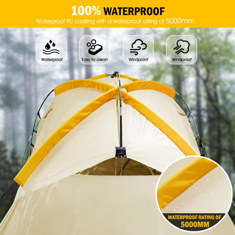 Qualencey Pickup Truck Tent with Awning Shade,Waterproof PU5000mm Oxford for 5-5.2 FT Truck Bed for Camping Travel Outdoor Activities for Chevy Colorado,Jepp Gladiator,Ford Ranger,GMC Canyon,Frontierm,Tacoma - Image 4