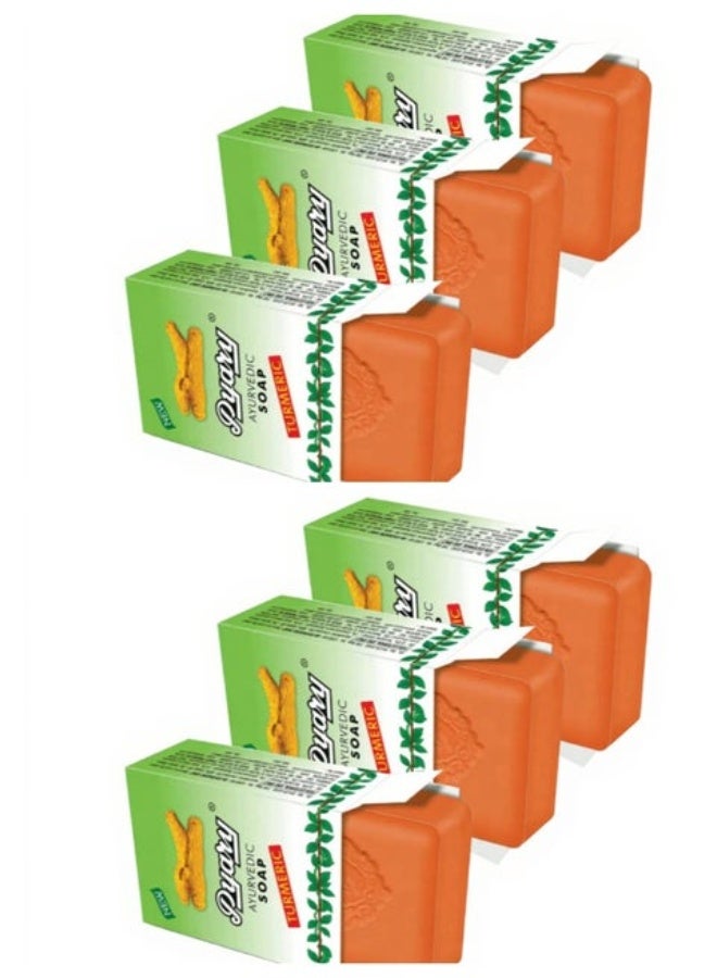 Pyary Turmeric Ayurvedic Soap 75g X 6Pcs - Image 4