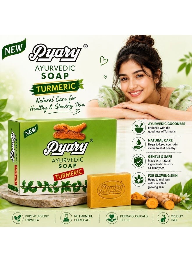 Pyary Turmeric Ayurvedic Soap 75g X 6Pcs - Image 3