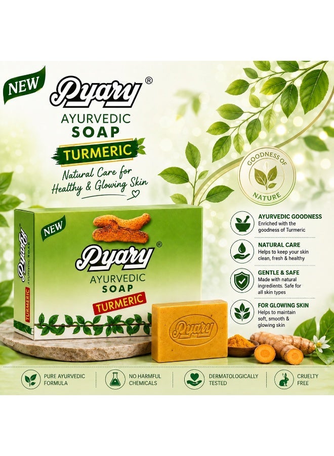 Pyary Turmeric Ayurvedic Soap 75g X 6Pcs - Image 4