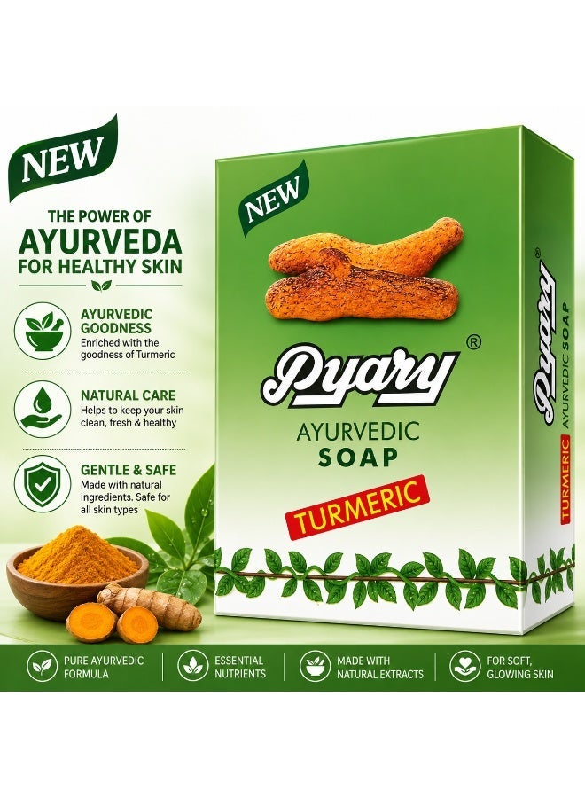 Pyary Turmeric Ayurvedic Soap 75g X 6Pcs - Image 2