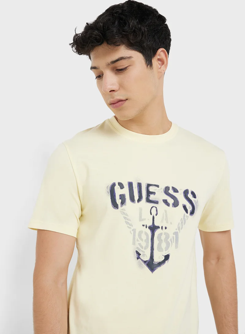 GUESS Short Sleeve Crew Neck T-Shirt