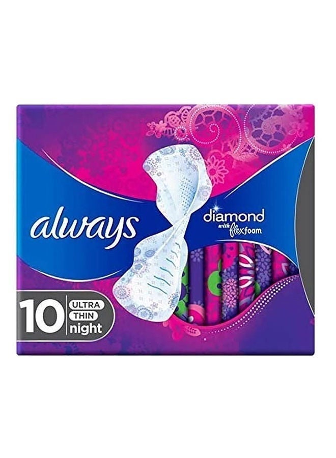 Always Ultra Thin Night Pad With Wings, 10 Pcs