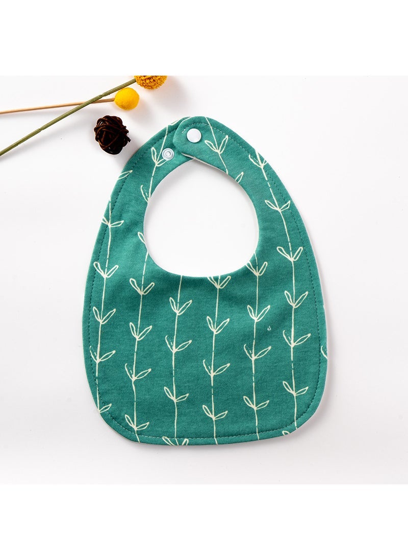 Waterproof Baby Bibs Cotton Unisex Autumn Winter Thickened Green Dill