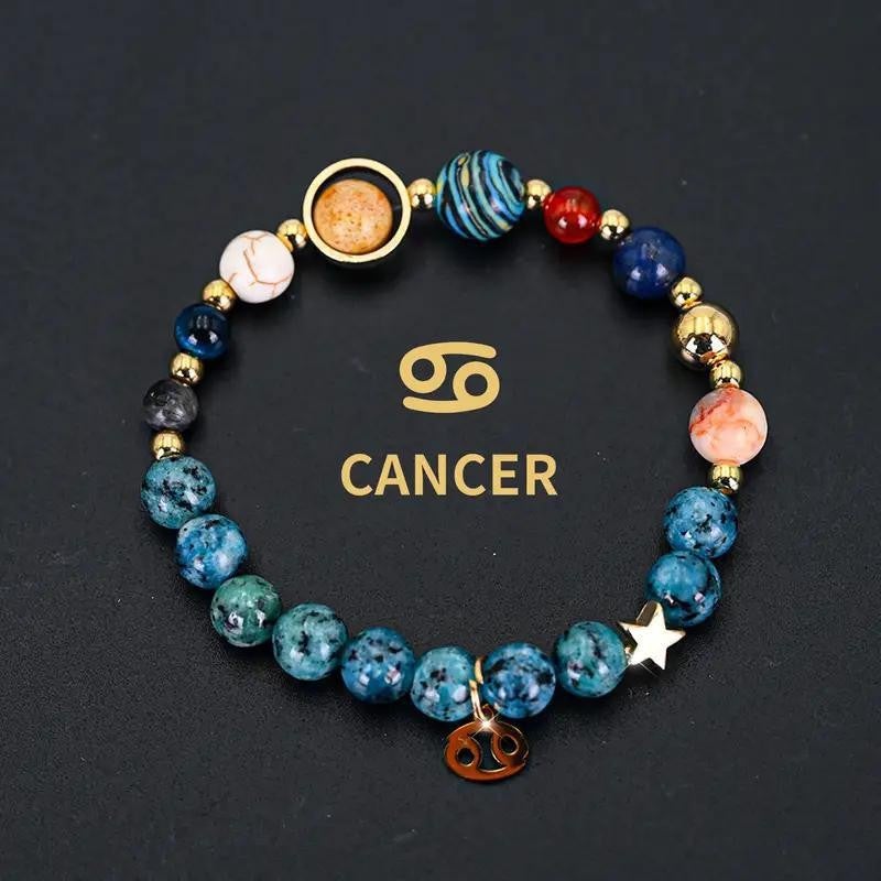 Natural Stone Zodiac Bracelet - 8 Planets 12 Constellations - Image 4