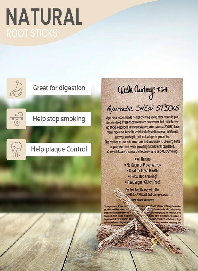 دايل أودري أعواد مضغ ديل أودري الأيورفيدية | أعواد جذر عرق السوس الطبيعية للبشر | فرشاة أسنان عضوية لتبييض الأسنان، وصحة الفم، وانتعاش النفس | مسواك خالي من السكر للأسنان | عبوة من 10 قطع (1.4 أونصة) - Image 3