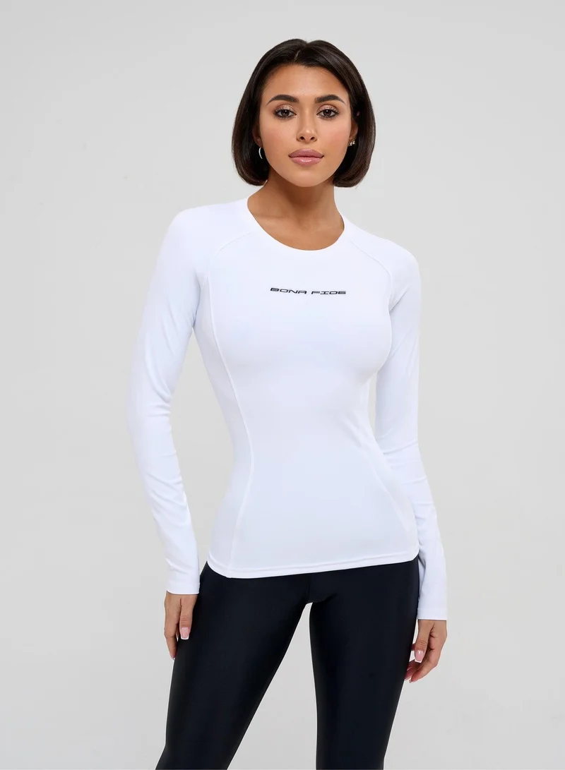 بونا فيدي Rashguard Round Juicy توب قصير رياضي نسائي مطاطي – أبيض