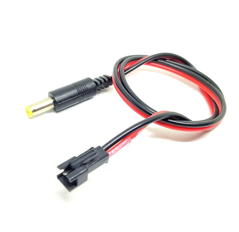 INVENTO 1Pcs 500mm 05 mtr 2 pin 2 Wire Male JST Connector Cable to DC Male Jack Plug 55 x 21mm For CCTV Camera LED Strips DC Connections DIY ProjectsBlack - Image 1