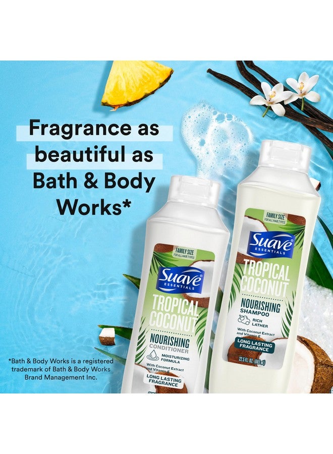 Suave Shampoo & Conditioner Set, Tropical Coconut - Everyday Nourishing Formulas with Coconut Extract & Vitamin E, 22.5 Oz Ea (2 Piece Set) - Image 3