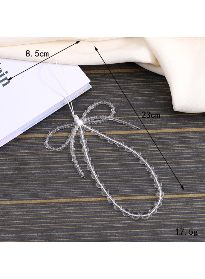 NIBEMINENT Beaded Phone Lanyard, Anti Lost Removable Wrist Strap, Beaded Bow Knot Bracelet Pendant, Phone Keychain Lanyard