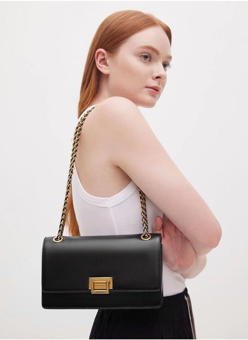Charles & Keith - Charles & Keith Chain Small Square Bag Shoulder Bag Crossbody Bag - Image 1