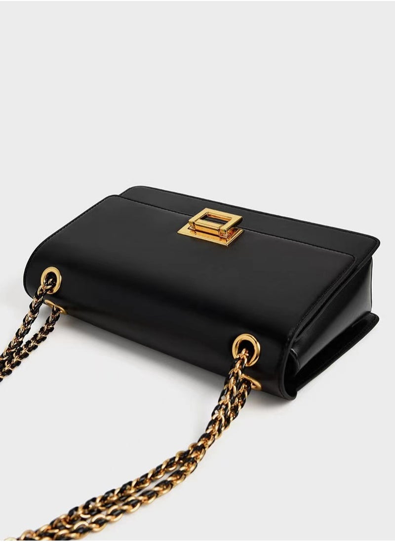 Charles & Keith - Charles & Keith Chain Small Square Bag Shoulder Bag Crossbody Bag - Image 1
