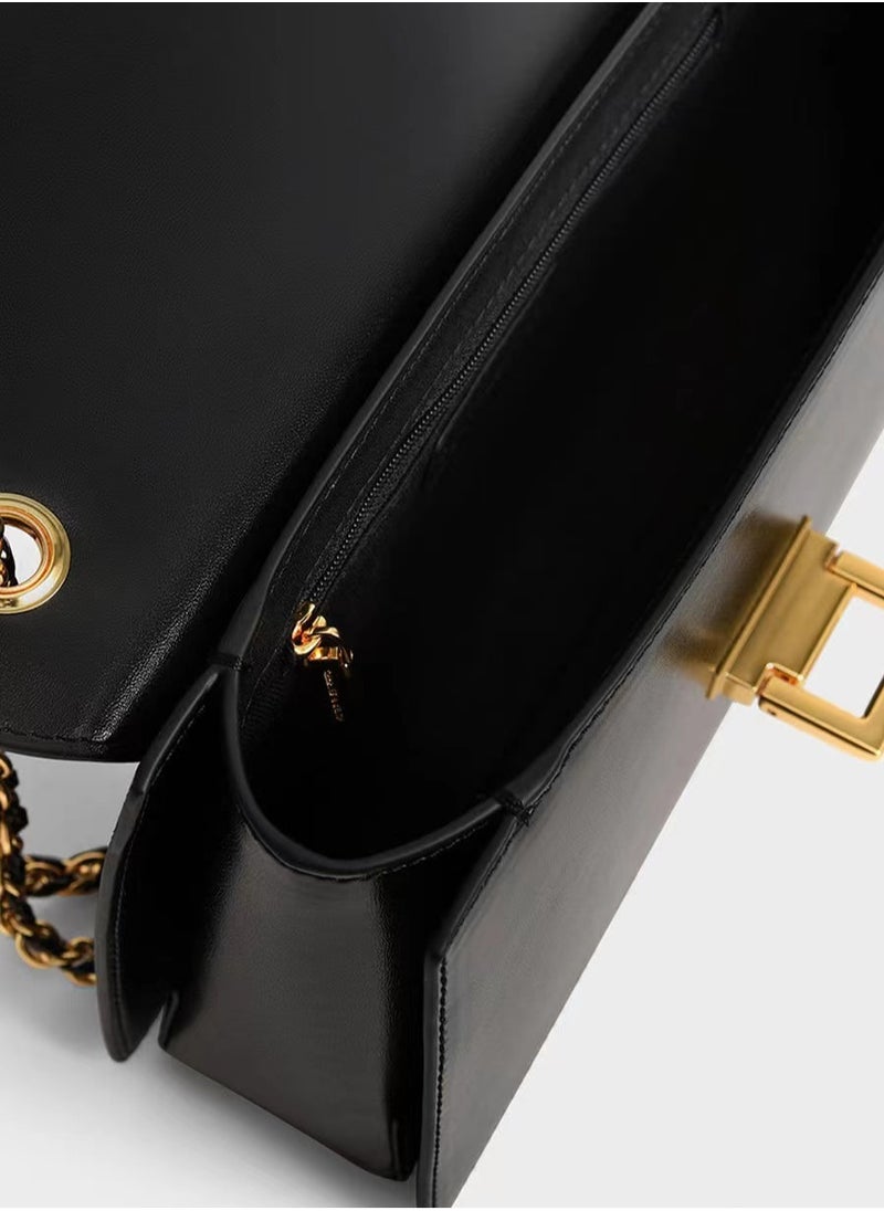 Charles & Keith - Charles & Keith Chain Small Square Bag Shoulder Bag Crossbody Bag - Image 1