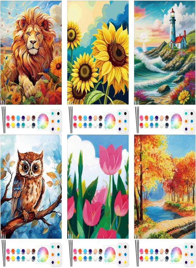 Dinifee 6 Pack Canvas Painting Kit Pre Drawn Afro Queen Cotton Canvas 8 x 10 Inch Stretched Paint and Sip Set for Adults Party Date Night(Mixed Style) - Image 1