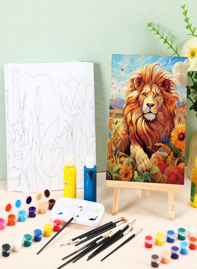 Dinifee 6 Pack Canvas Painting Kit Pre Drawn Afro Queen Cotton Canvas 8 x 10 Inch Stretched Paint and Sip Set for Adults Party Date Night(Mixed Style) - Image 2