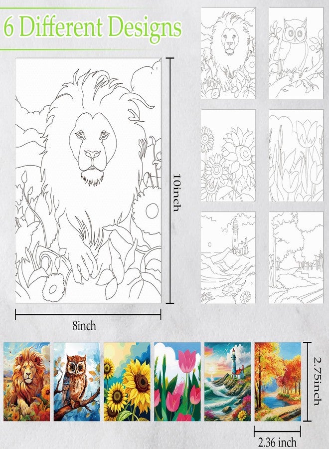 Dinifee 6 Pack Canvas Painting Kit Pre Drawn Afro Queen Cotton Canvas 8 x 10 Inch Stretched Paint and Sip Set for Adults Party Date Night(Mixed Style) - Image 3